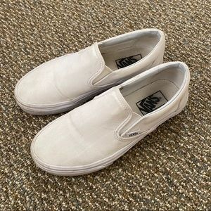 White Slip On Vans